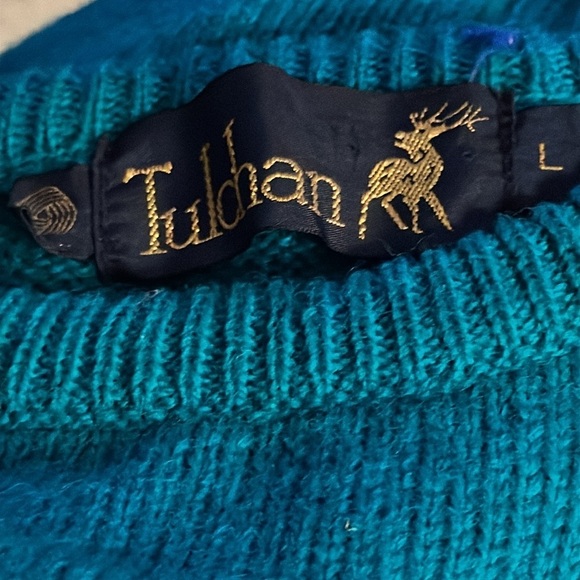 Tulchan pure new wool vintage crewneck sweater sz L - Picture 5 of 6